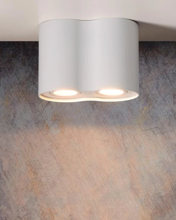 Lucide TUBE - Spot plafond - 2xGU10 - Blanc - ambiance 2